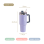 Sipper Bottle With Handle Insulated Leakproof Lilac 1200ml- Stainless steel water bottle, insulated water bottle, water bottle with straw