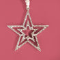 Set Of 6 Silver Star Christmas Tree Decoration Ornaments