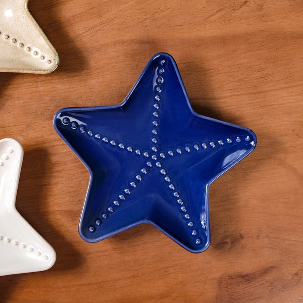 Star Fish Ceramic Snack Plate Set Of 3