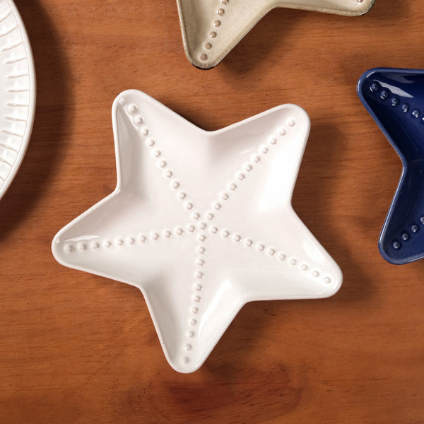 Star Fish Ceramic Snack Plate Set Of 3