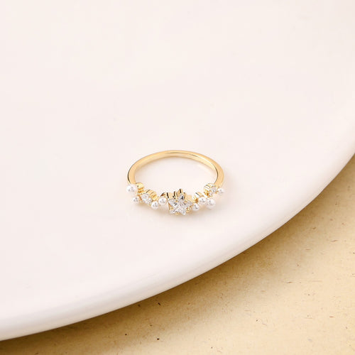 Starlit Elegance Gold Ring