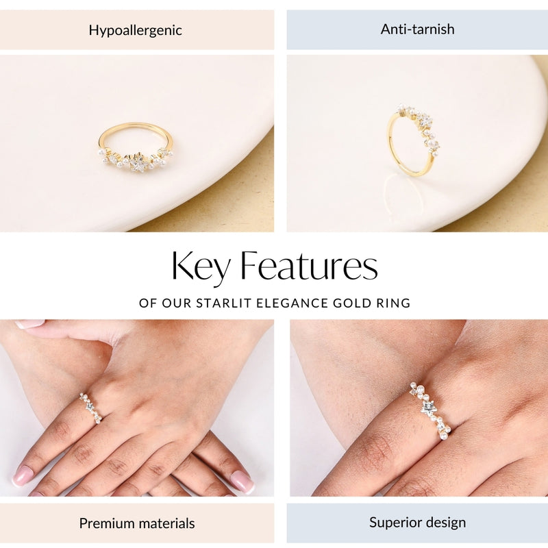 Starlit Elegance Gold Ring