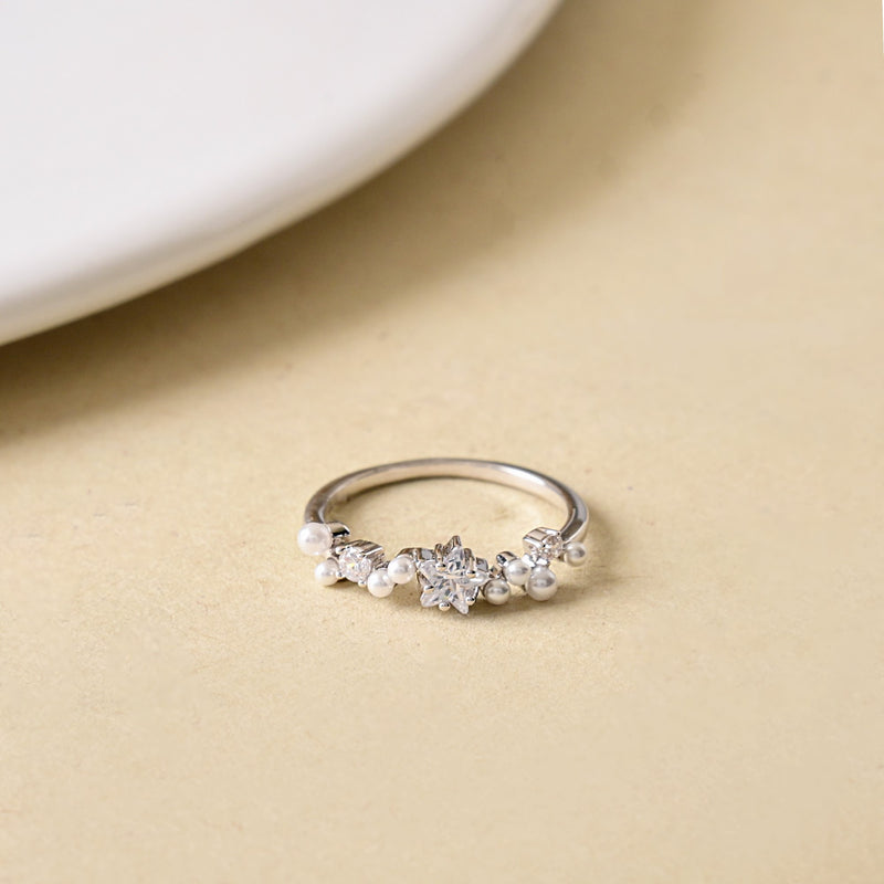 Starlit Elegance Silver Ring