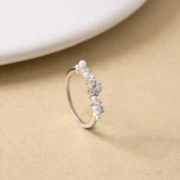 Starlit Elegance Silver Ring