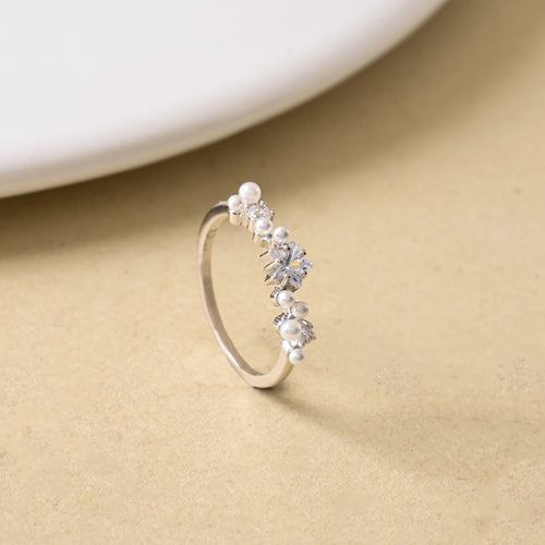 Starlit Elegance Silver Ring