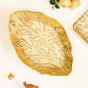 Statement Leaf Embossed Large Table Decorative Tray