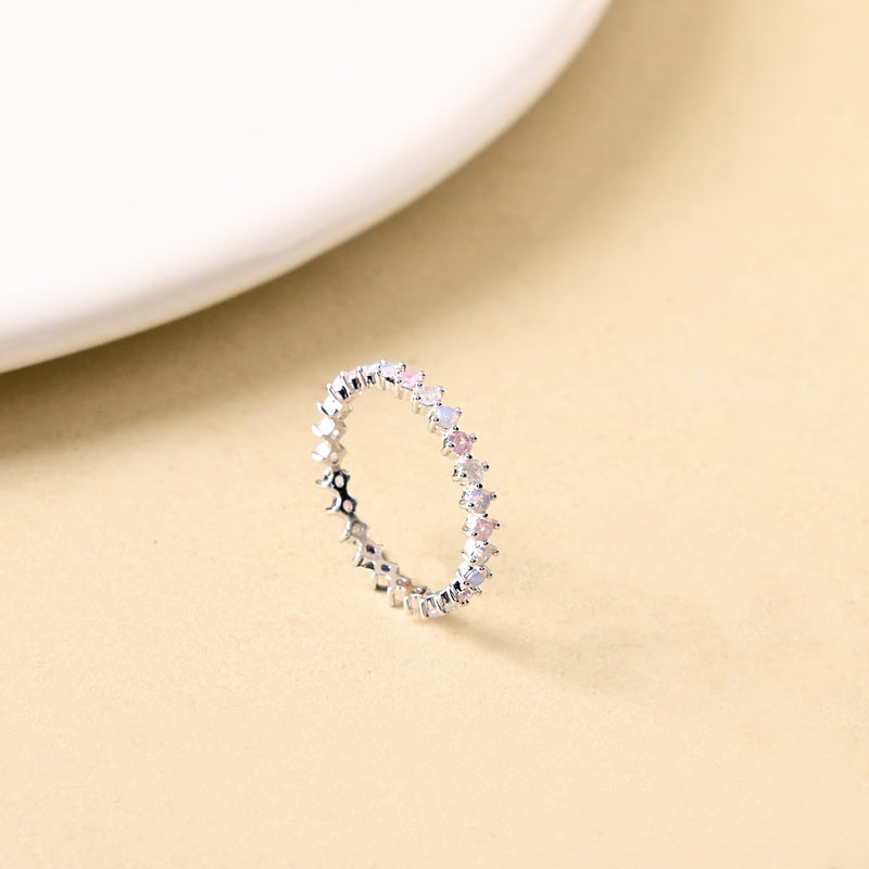 Stone And Pearl Silver Ring