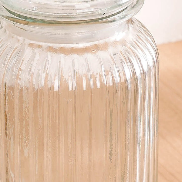 Glass Storage Jar With Lid Set Of 4 1 Litre