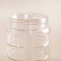 Set Of 4 Square Textured Glass Jars With Lid 1900ml