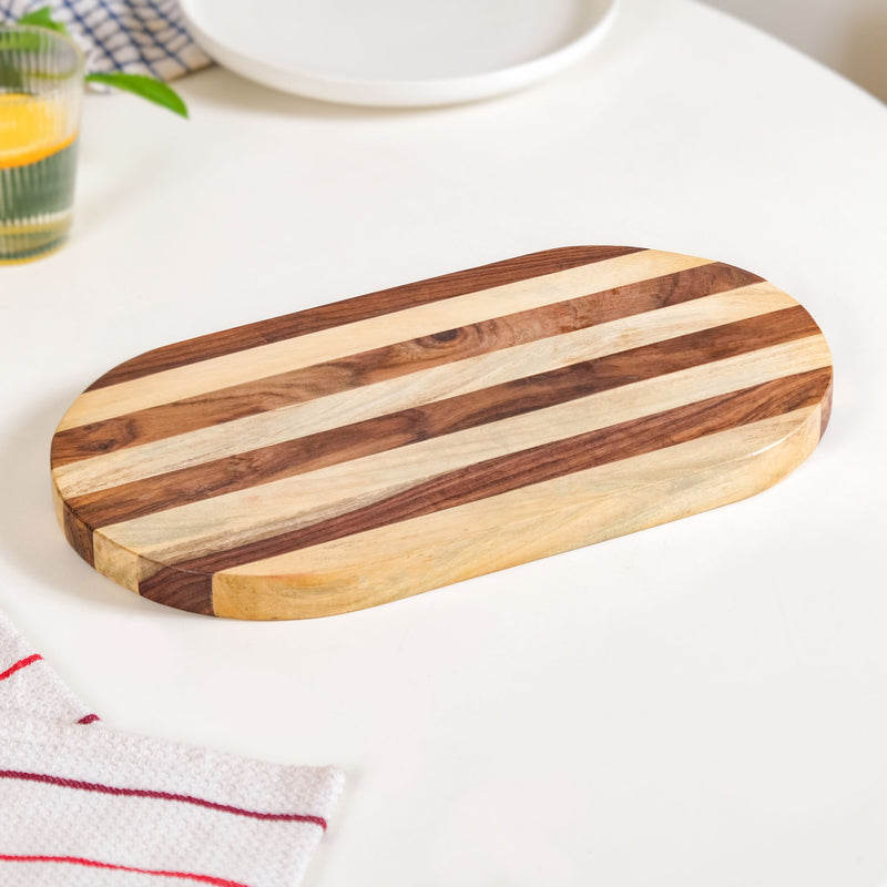 Striped Sheesham Serving Platter