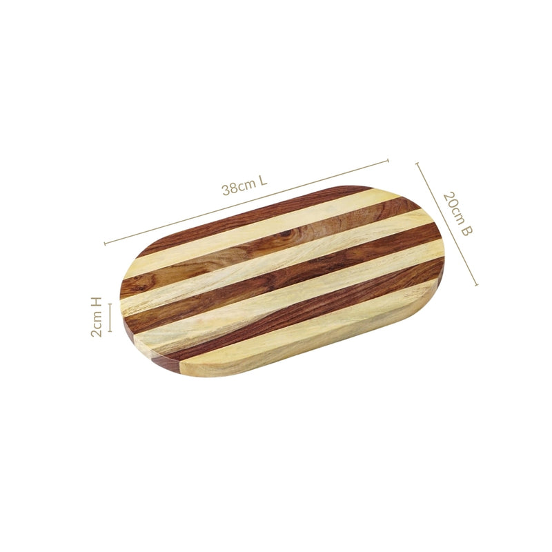 Striped Sheesham Serving Platter