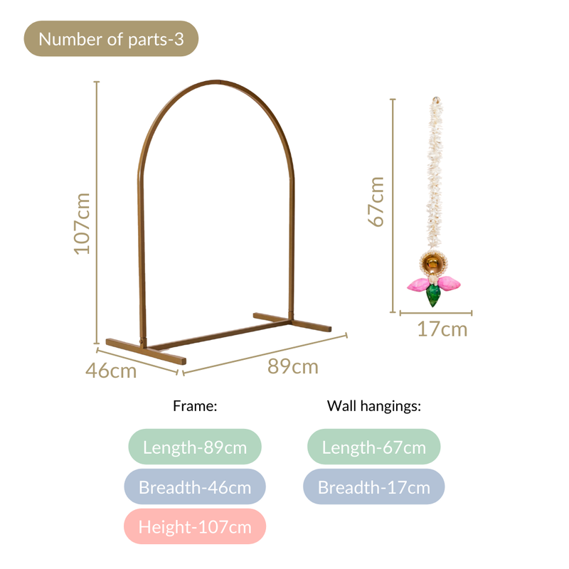 Arch Backdrop Metal Frame With Decor Hangings