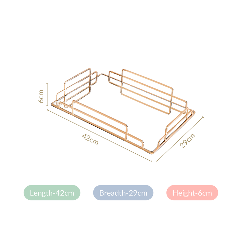 Rectangular Minimalist Mirror Decorative Tray
