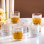 Set Of 6 Premium Ribbed Whiskey Glasses 250ml