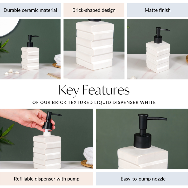 Brick Textured Liquid Dispenser White 450ml
