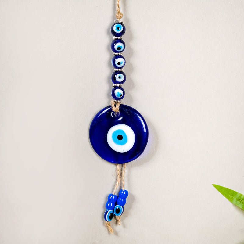 Glass Evil Eye Pendant Wall Hanging - Traditional Evil Eye Pendant, Wall Hanging Evil Eye, Decorative Evil Eye Pendant, Traditional Evil Eye Ornament