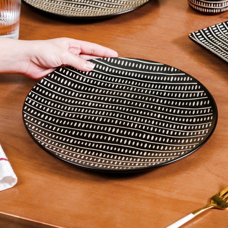 GeoTribe Print Ceramic Dinner Plate Set Of 6 11 Inch