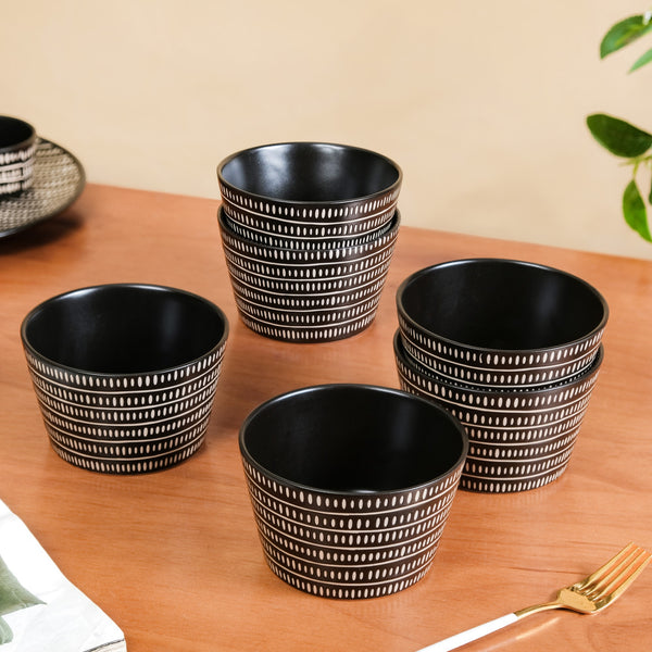 Kuro Ceramic Serving Bowl Set Of 6 600ml