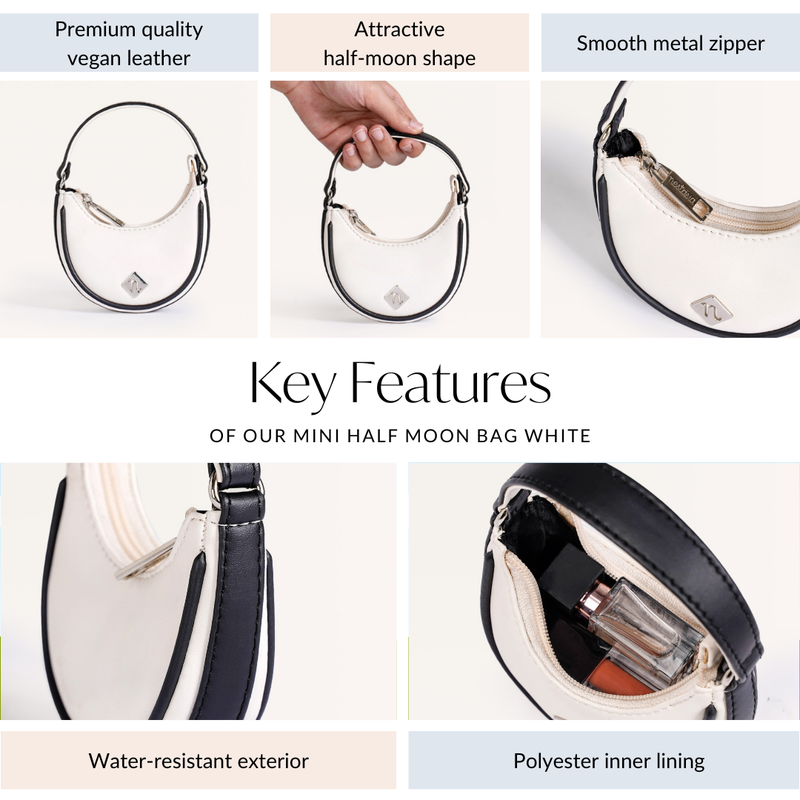 Mini Half Moon Bag White