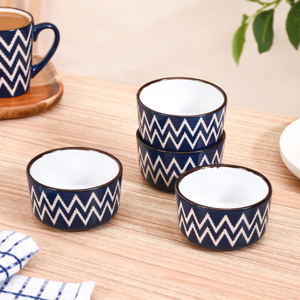 Oscilla Ceramic Small Bowl Set Of 4 Navy 200ml