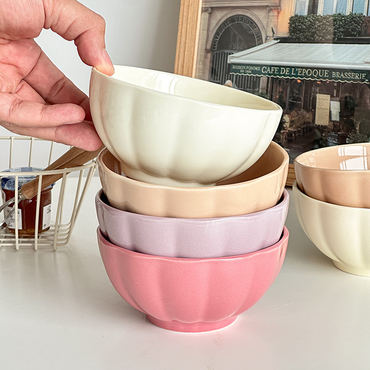 Pastel Gloss Finish Ceramic Bowl Set Of 4 400ml - Snack bowls, ceramic bowls, small bowls, ice cream bowls, ceramic serving bowls