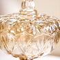 Diamond Textured Pedestal Decorative Glass Bowl