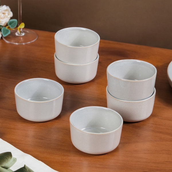 Sera Ceramic Small Bowl Light Grey Set Of 6 200ml