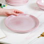 Pallor Large Ceramic Dinner Plate Set Of 6 Pink 10 Inch