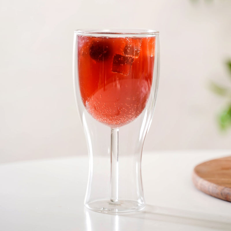 Set Of 2 Transparent Double Wall Cocktail Glasses 450ml