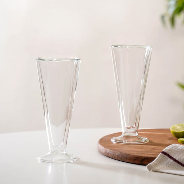 Set Of 2 Tall Double Wall Cocktail Glasses 300ml