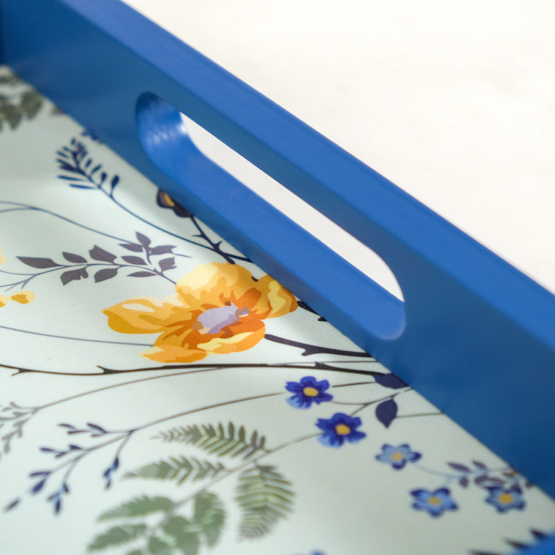 Set Of 3 Flower Field Wooden Serving Trays