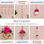 Vibrant Pink Floral Wall Hangings Set Of 15