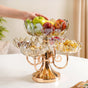 Chic 2 Layer Decorative Glass Bowls With Iron Stand