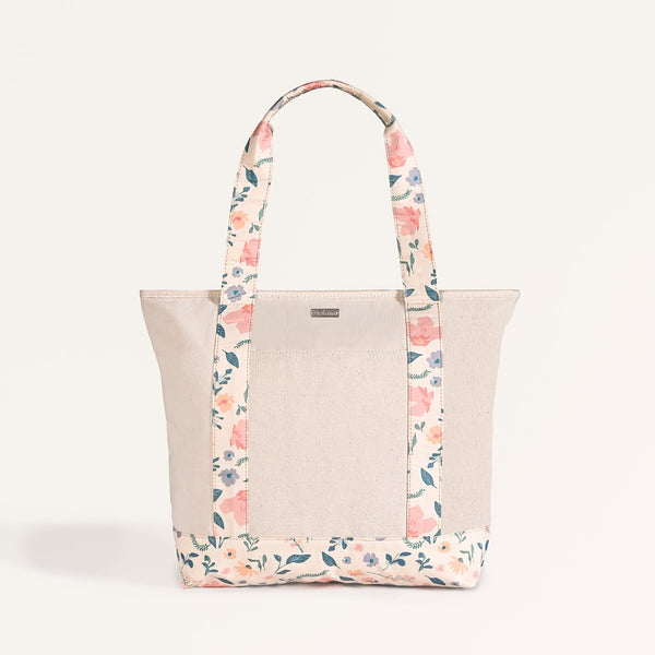 Summer Meadow Large Canvas Zipper Tote Bag