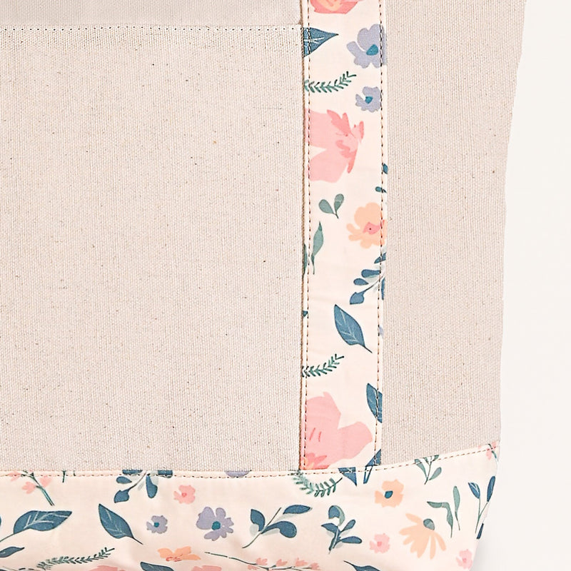 Summer Meadow Large Canvas Zipper Tote Bag