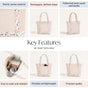 Summer Meadow Large Canvas Zipper Tote Bag