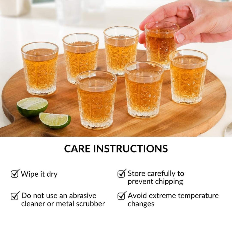 Sunburst Embossed Shot Glass Set Of 12 55ml