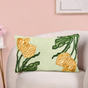 Sunlit Tulip Embroidered Cotton Cushion 50x30cm