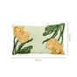 Sunlit Tulip Embroidered Cotton Cushion 50x30cm