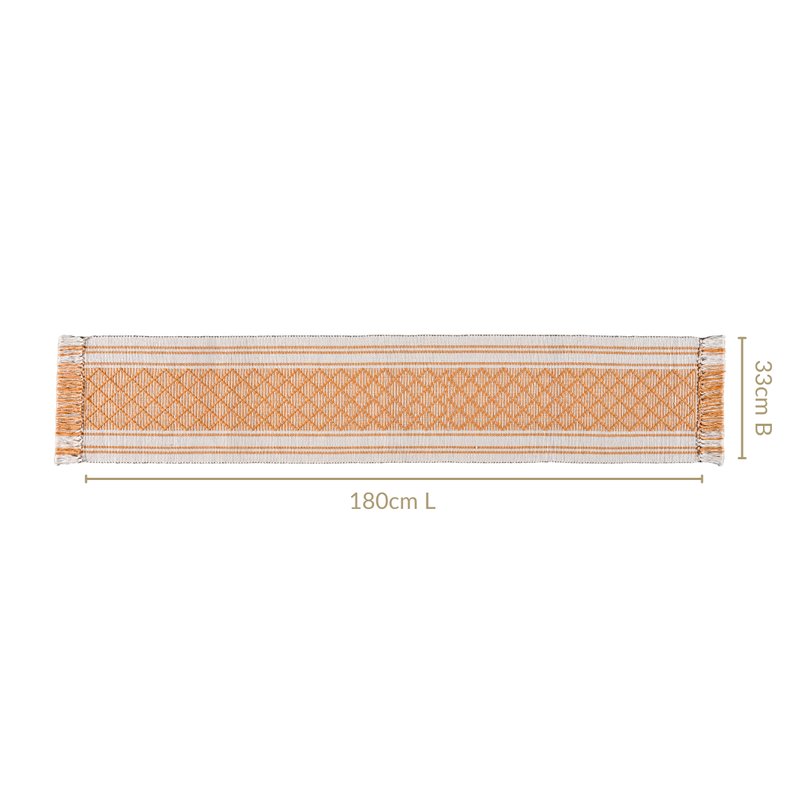 Sunloom Textured Cotton Runner With Fringes 180x33cm