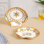 Sunny Bloom Ceramic Section Plate Set Of 2