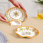 Sunny Bloom Ceramic Section Plate Set Of 2