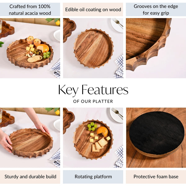 Sunshine Acacia Wood Lazy Susan 12cm