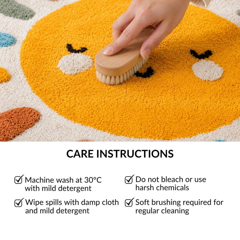 Sunshine Smile Natural Cotton Kids Rug 100cm
