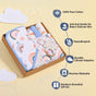 Rainbow Toddler Gift Hamper With Swaddle Towel Napkin Rattle Set Of 6