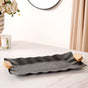 Meshwork Pattern Metal Serving Tray Black 17x8 Inch