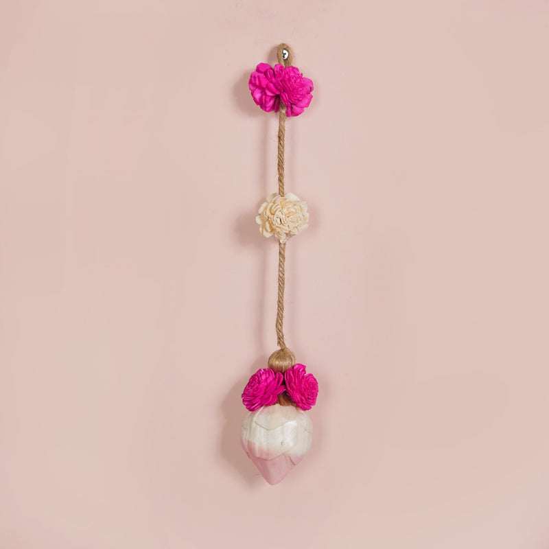 Vibrant Pink Floral Wall Hangings Set Of 15