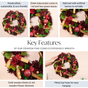 Crimson Pine Cones Ecofriendly Wreath