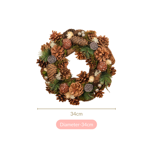 Evergreen Pine Cones Ecofriendly Decor Wreath