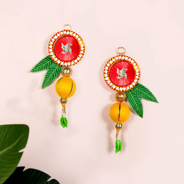 Swastik Mirror Side Door Toran Set Of 2